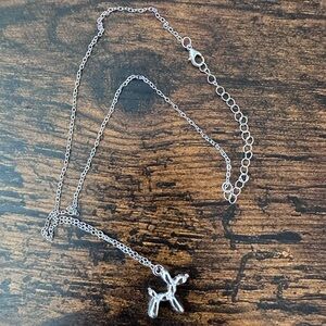 Choice Gold-tone or Silver-tone Balloon Dog Pendant Necklace